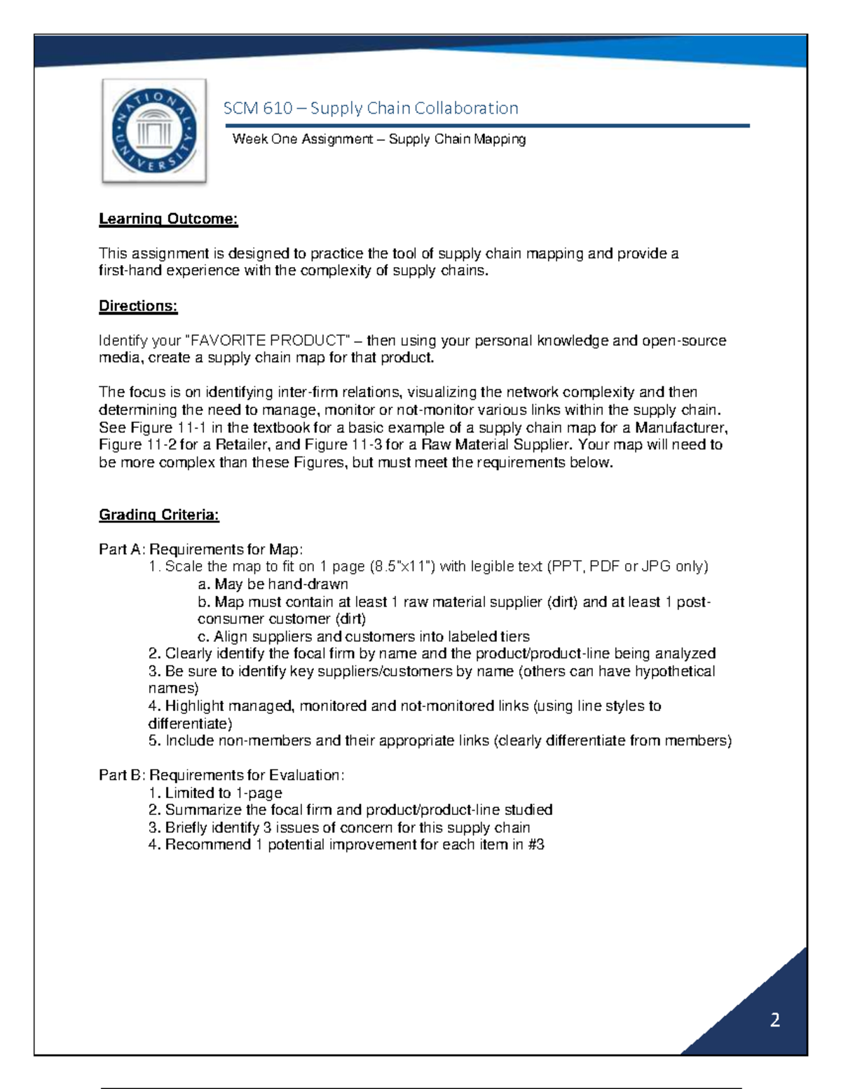 SCM 610 Week 1 Assignment: Supply Chain Mapping Analysis - Studocu