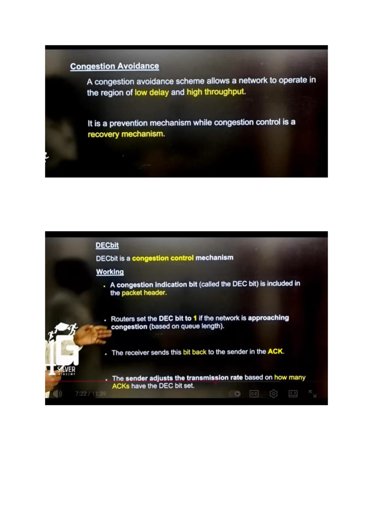 Congestion Avoidance and DECbit Mechanisms - Simple Notes - Studocu