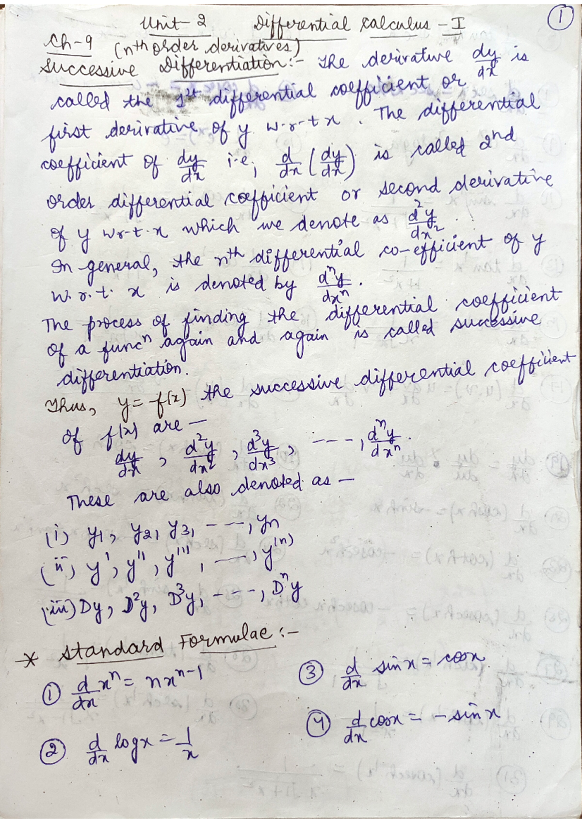 Unit 2 Maths - Differential Calculus and Successive Differentiation ...