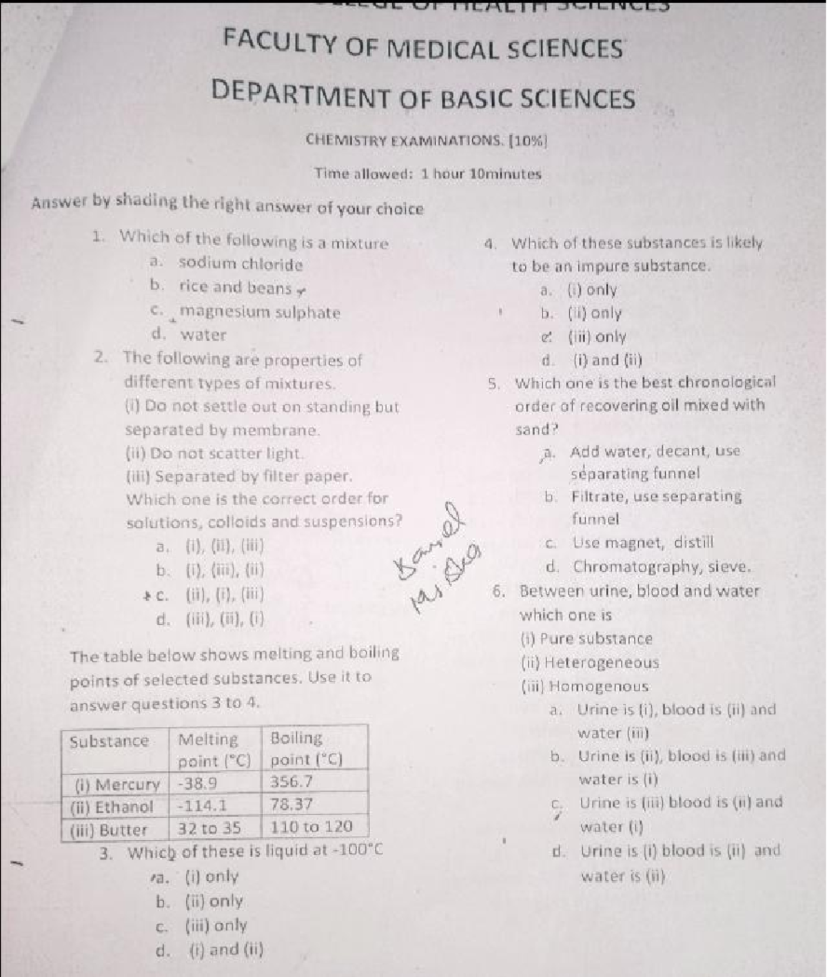 Proposed Final Exam Review for CHEM 101: Basic Chemistry Concepts - Studocu