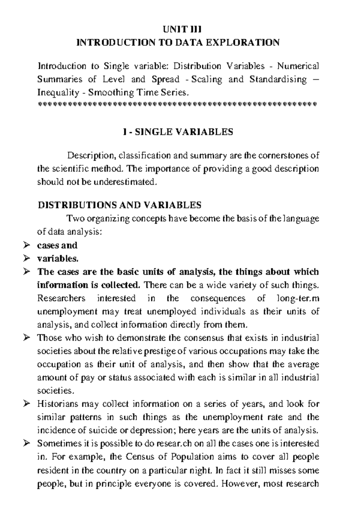 Unit 3 Notes - Intro to Single Variables: Distributions & Numerical ...