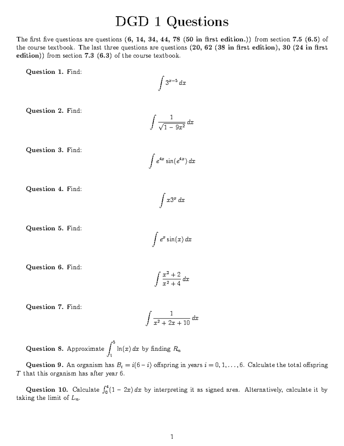 DGD 1 Questions - Math Practice Problems and Solutions - Studocu