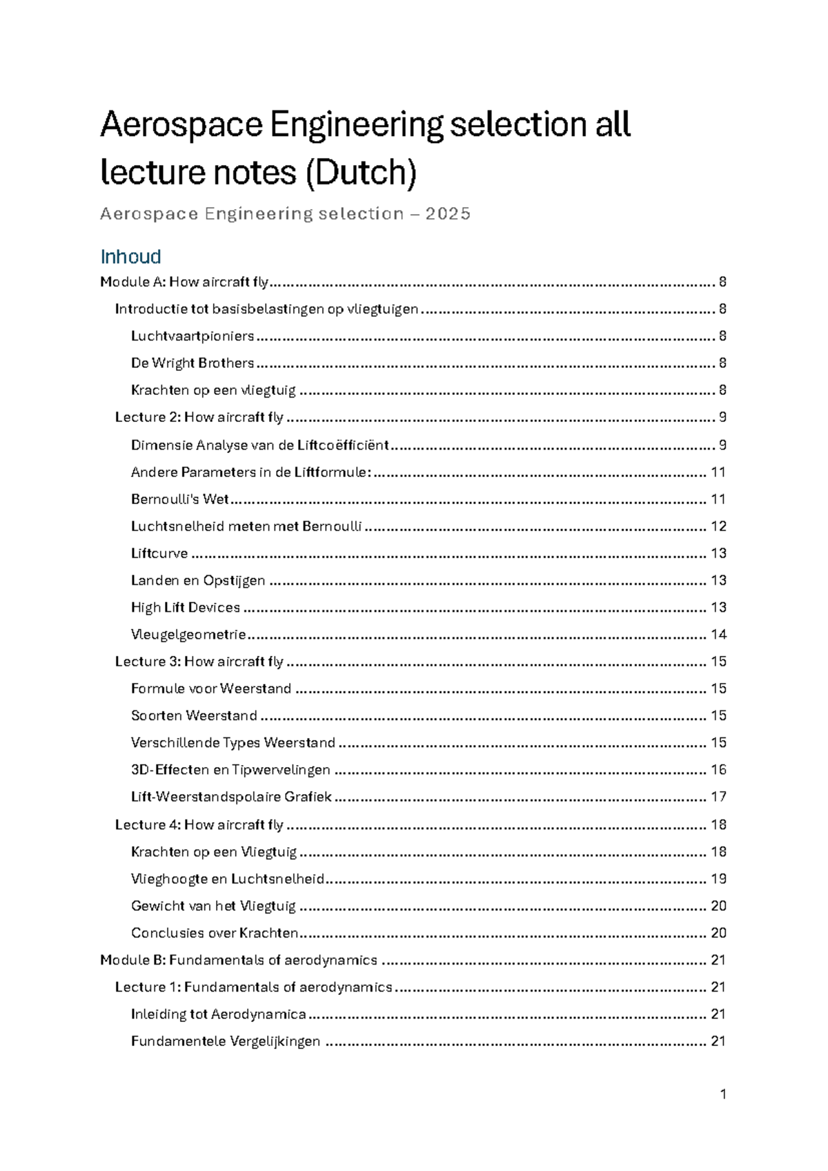 Aerospace Engineering (AE 101): Complete Lecture Notes Overview ...