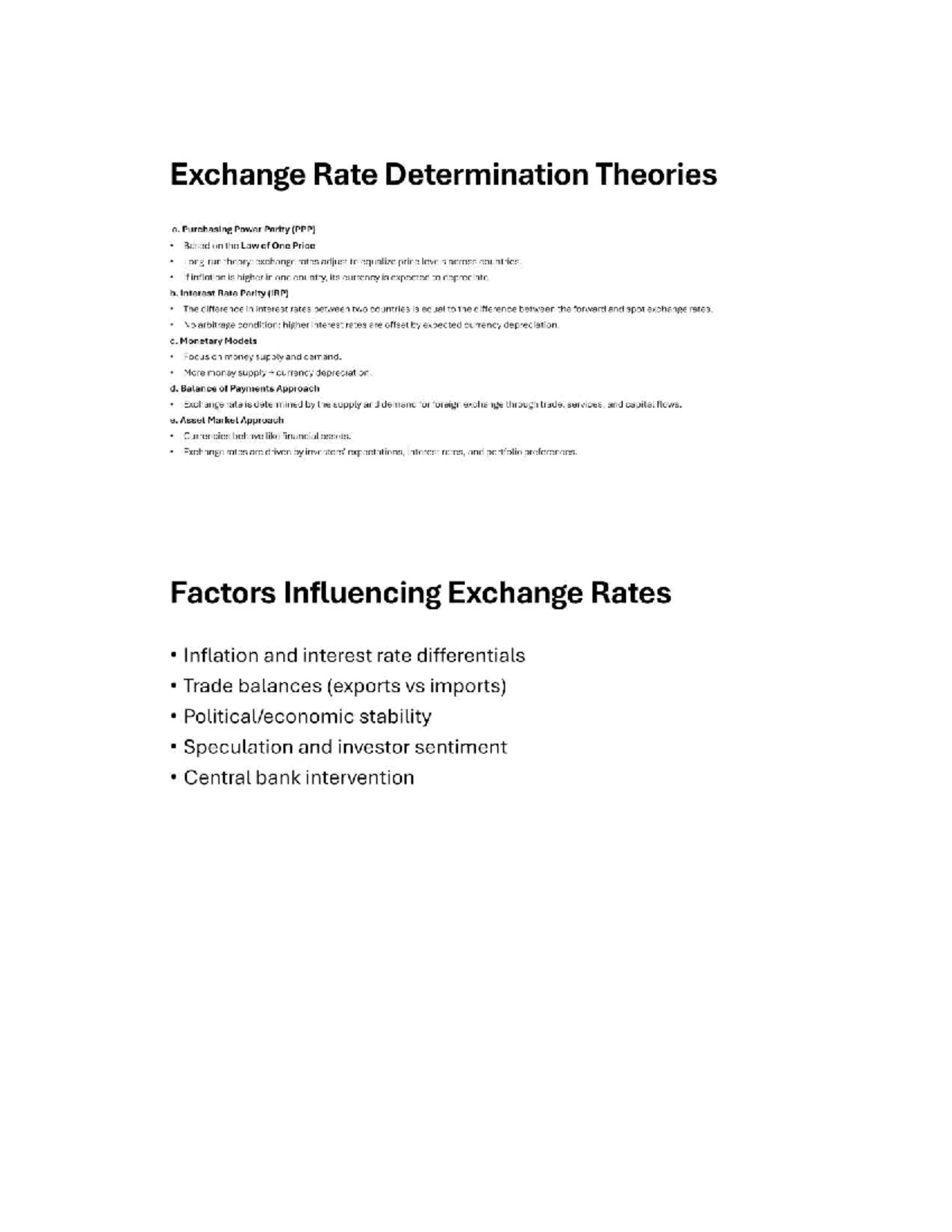 Exchange Rate Determination Theories and Currency Derivatives Overview ...