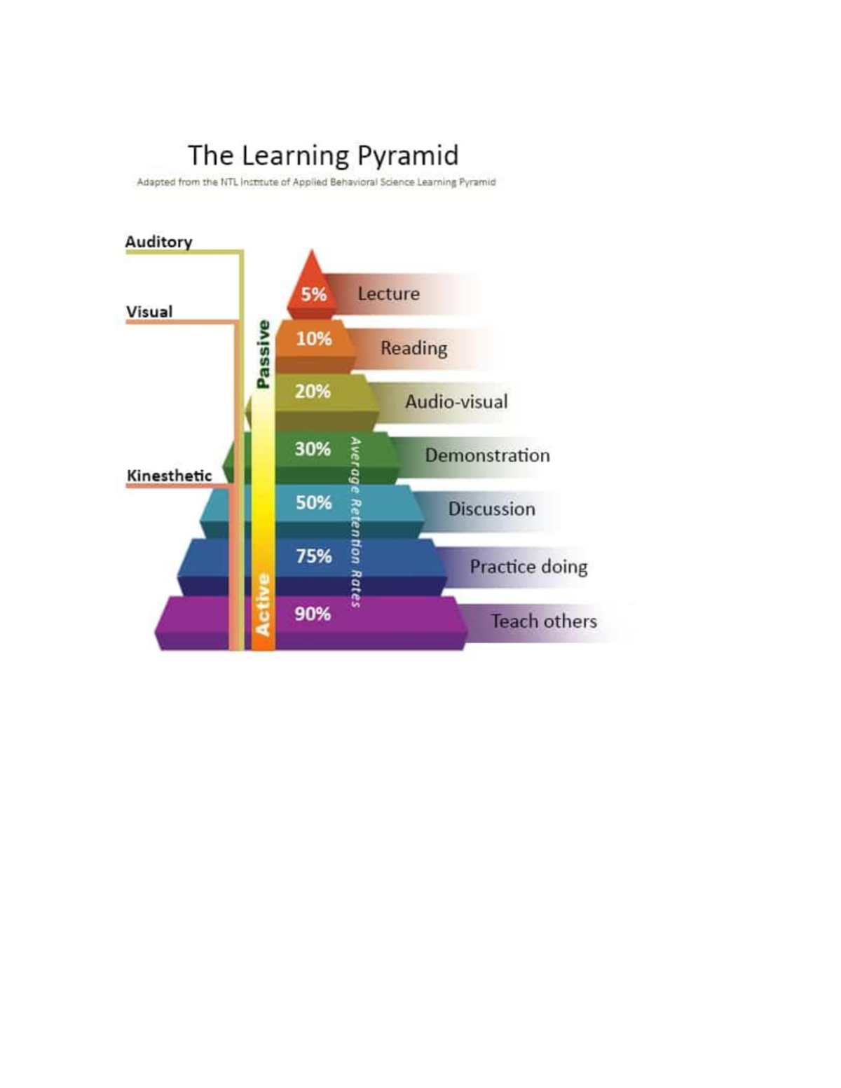 The Learning Pyramid - Notes - BIO 102 - The Learning Pyramid Adapted ...