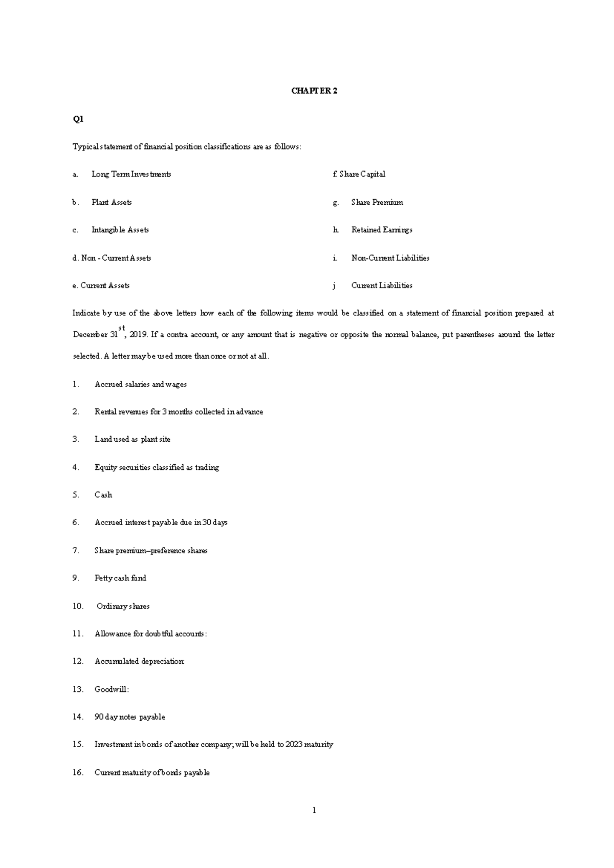 Chapter 2 Final Exam Questions - Accounting Fundamentals - Studocu