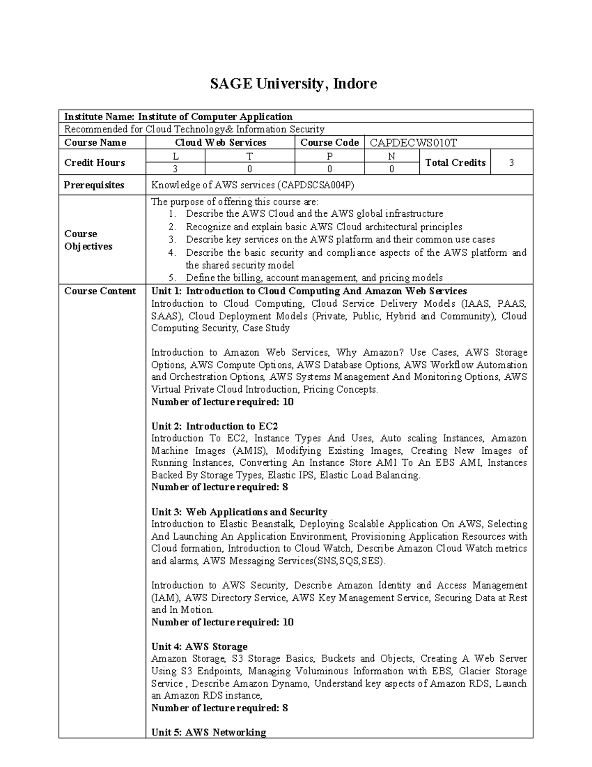 Cloud Web Services Course Notes (CAPDECWS010T) - AWS Overview ...