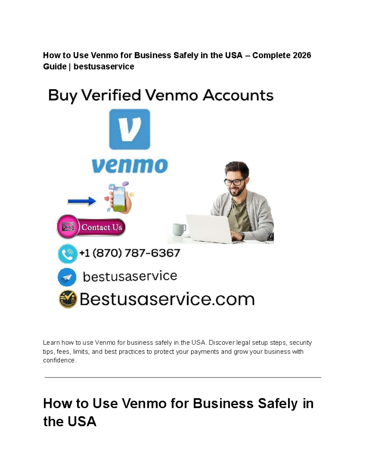 How to Use Venmo for Business Safely in the USA: 2026 Guide - Studocu