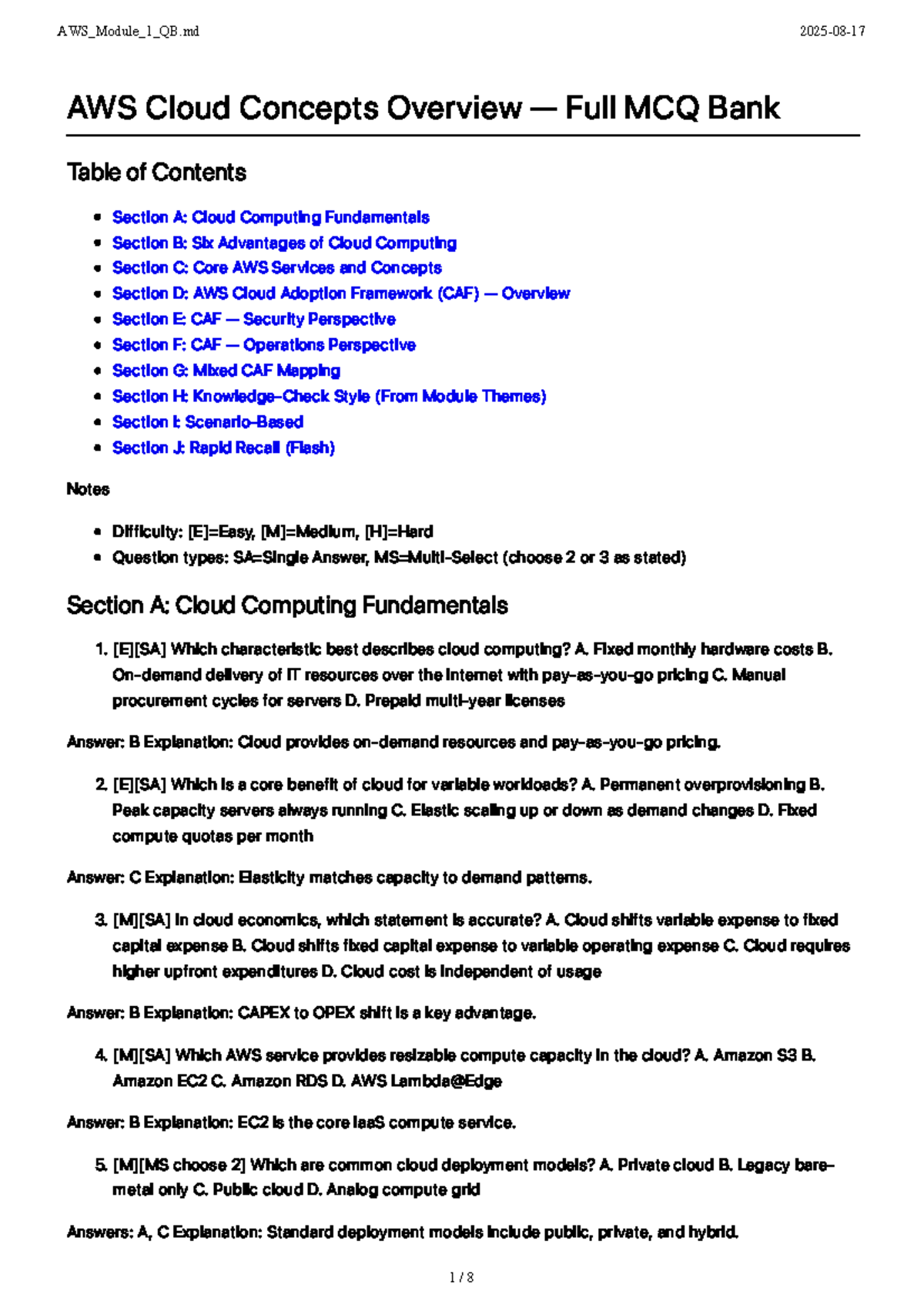 AWS_CLOUD_101_Final_Exam_MCQ_Bank_Overview - Studocu