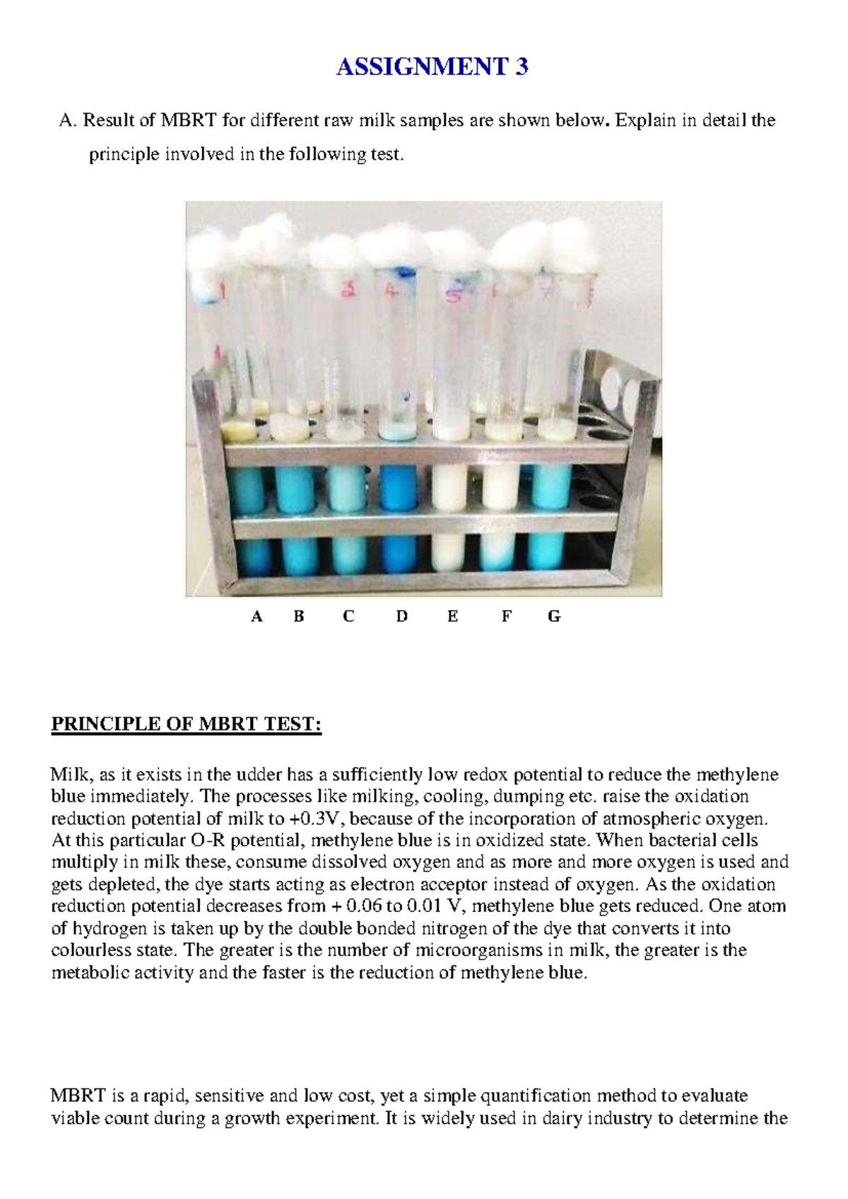 Food Microbiology Practicals: Understanding Methylene Blue Reduction ...
