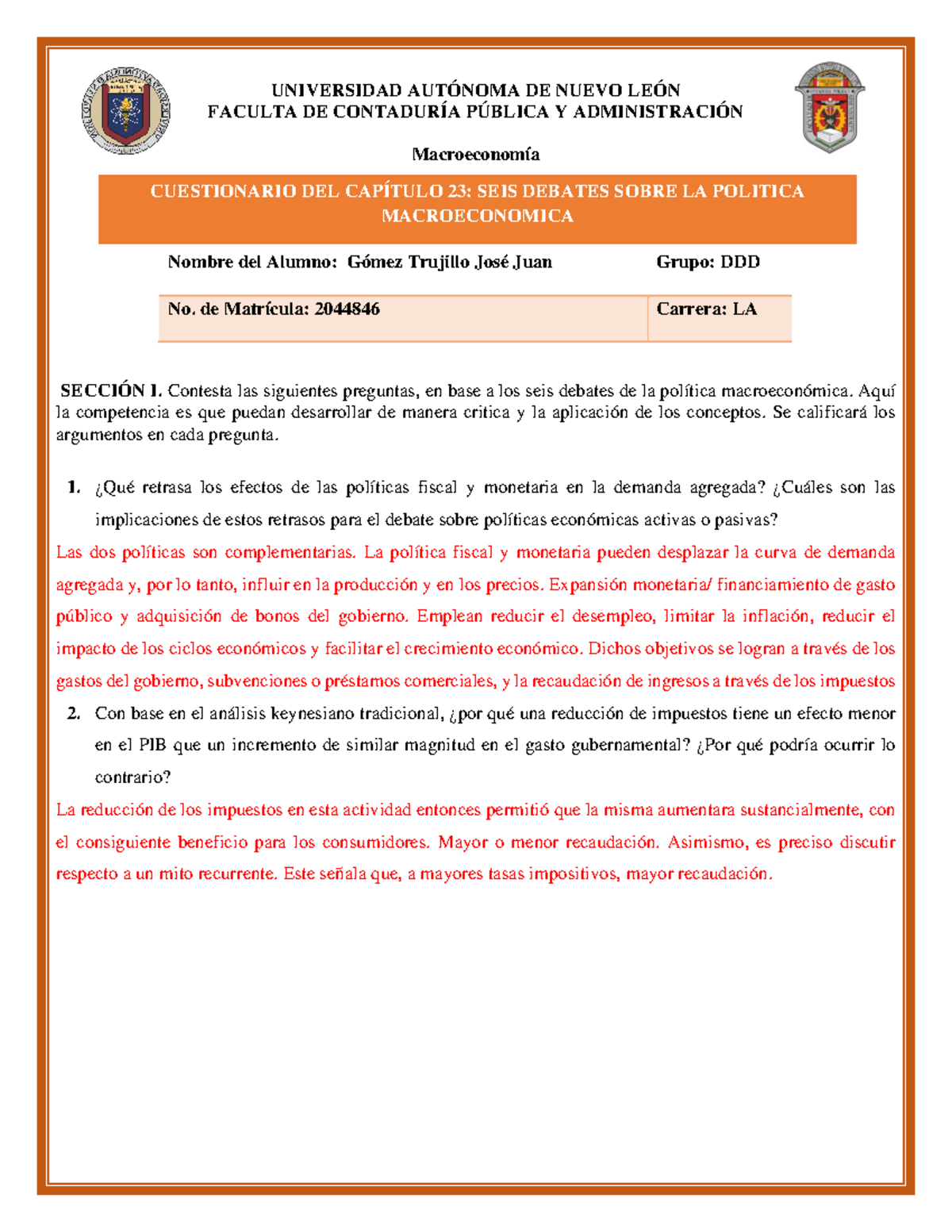 Actividad 2.2 Gómez Trujillo José Juan Capitulo 23 - UNIVERSIDAD ...