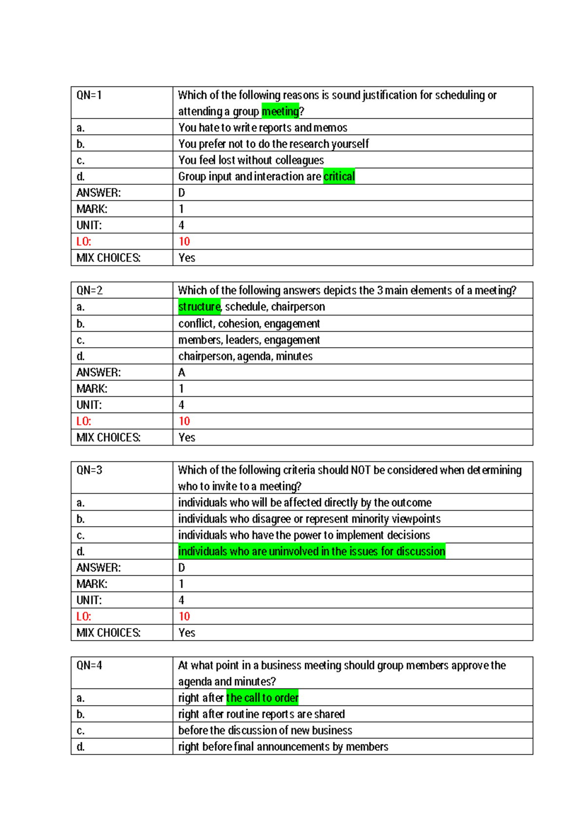Session IV Quiz SSG104 - Effective Meeting Strategies & Techniques ...