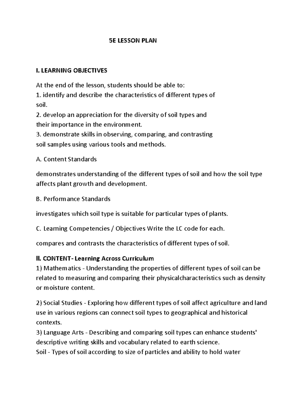 Field Study 2 - For school purposes - 5E LESSON PLAN I. LEARNING ...
