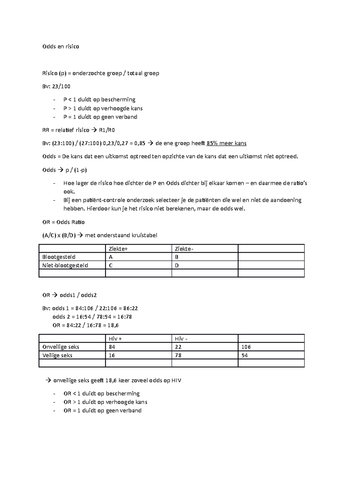 Odds en Risico: Definitie en Toepassing van Odds Ratio en Relatief ...