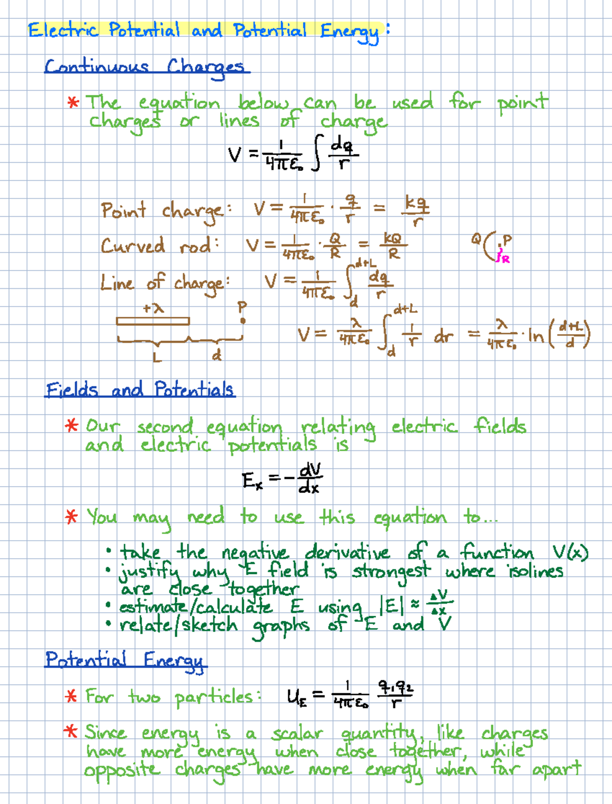 24B Lecture Summary: Electric Potential & Energy Concepts - Studocu