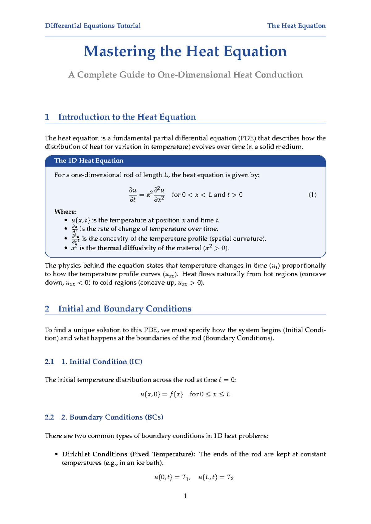 Differential Equations Tutorial: Mastering the Heat Equation - Studocu
