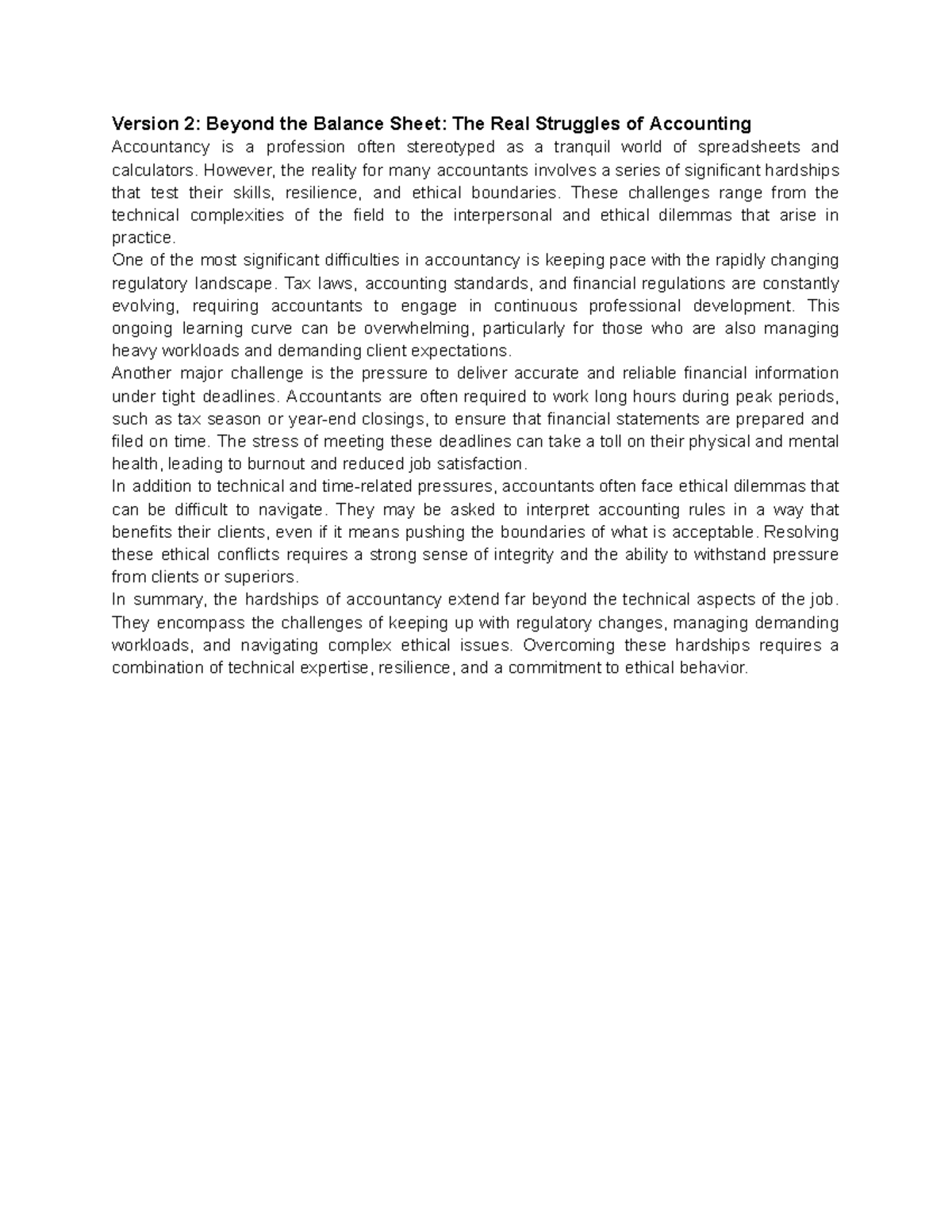 ACC 101: Beyond the Balance Sheet - Real Struggles in Accounting - Studocu