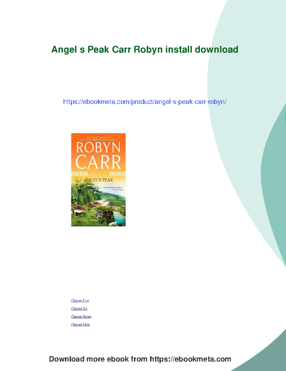 Angel's Peak & Other Works by Ron Carr: Download Guide & Insights - Studocu