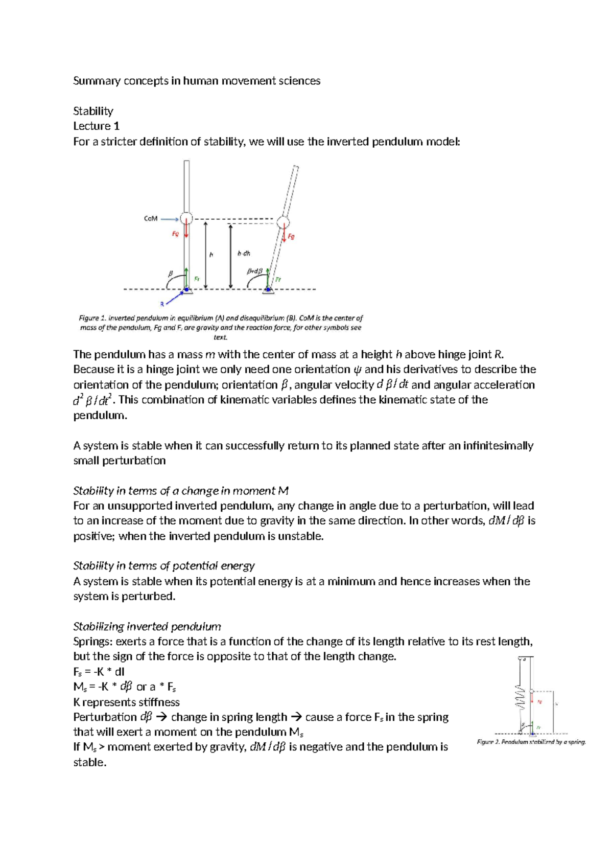 Summary of Stability Concepts in Human Movement Sciences (Ci HMS ...