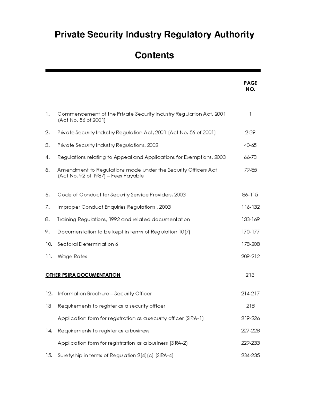 PSIRA Act: Regulations and Code of Conduct Overview - Studocu