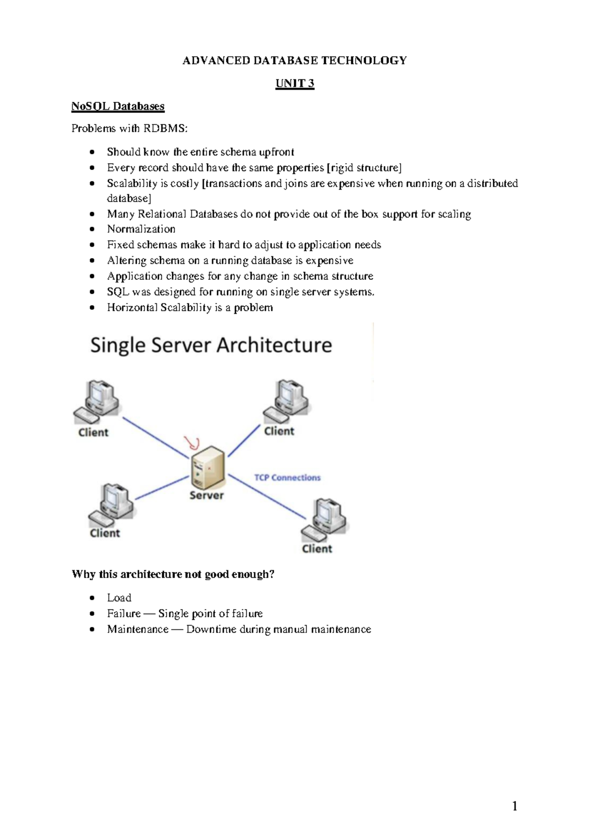 ADVANCED DATABASE TECHNOLOGY UNIT 3: Exploring NoSQL Databases and ...