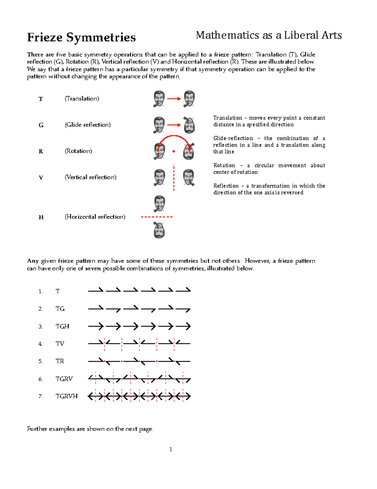 Frieze Symmetries MATH 122 Lecture Notes by R. Hammack - Studocu