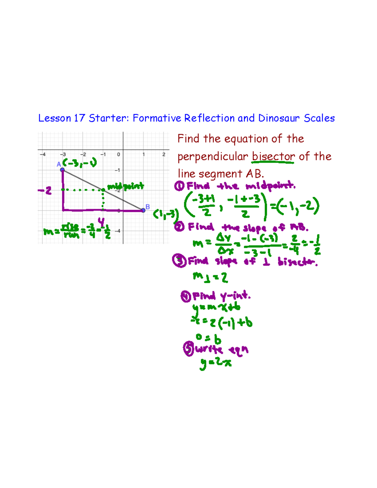 Maisl 1 U1L17 10 - Math: Formative Reflection & Perpendicular Bisectors ...