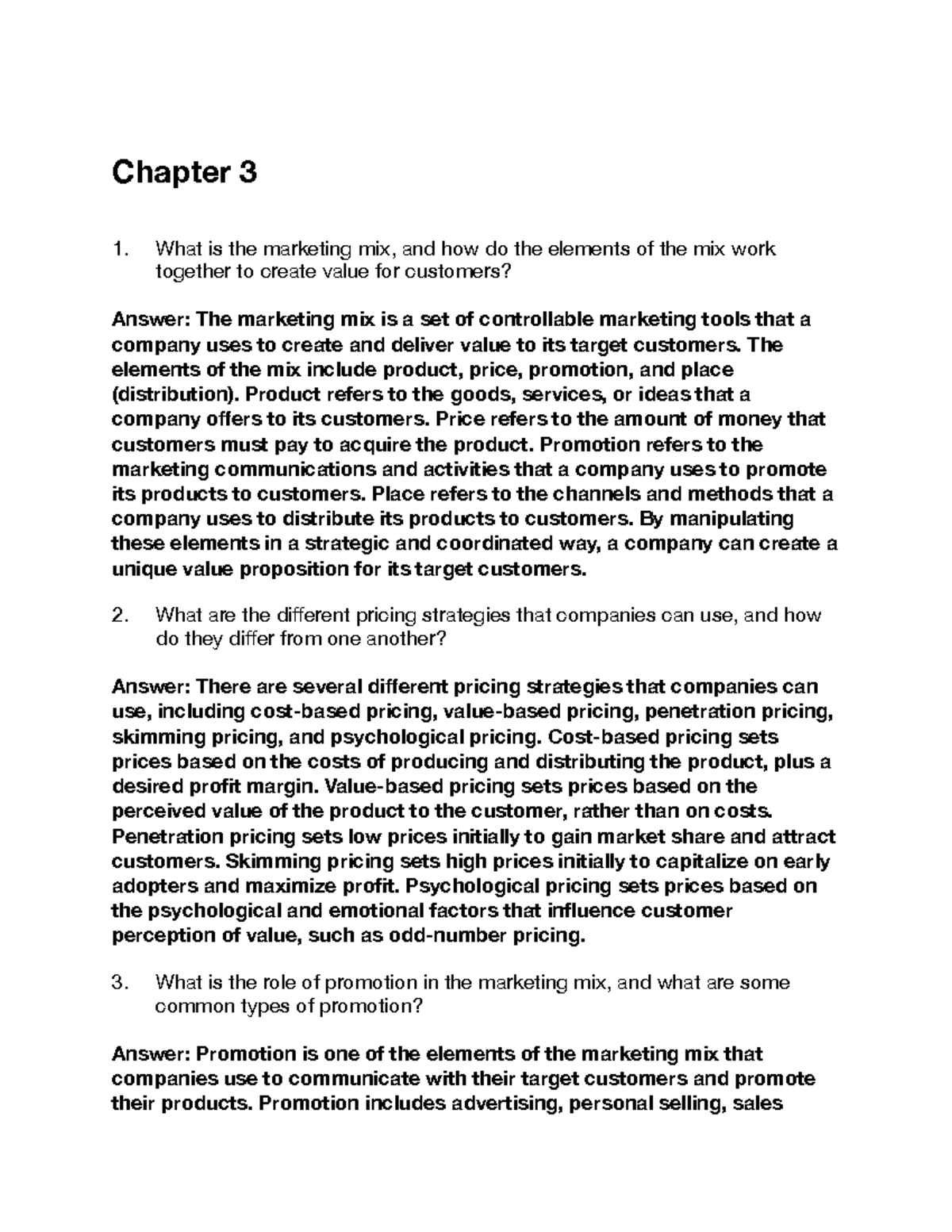 Marketing Assignment: Insights from Chapters 3 & 4 - Studocu