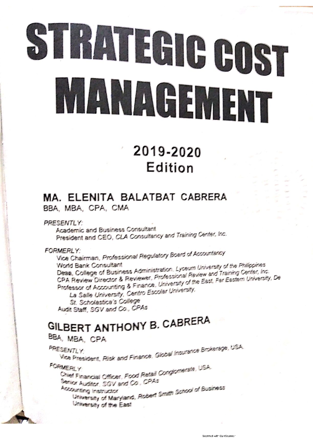 Strategic Cost Management - Chapter 1 & 2 Overview - Studocu