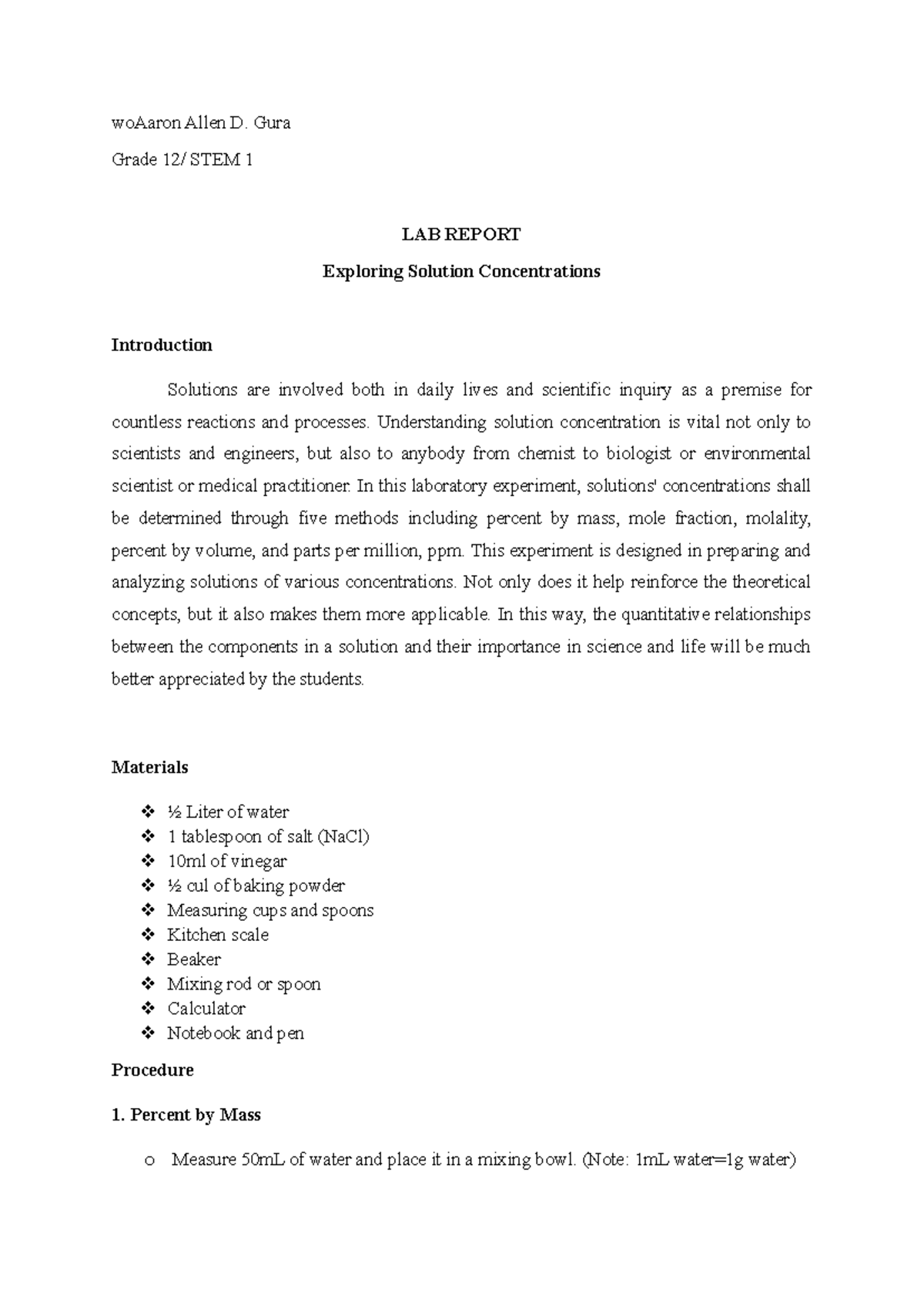 Labreport Bian - i need ths - woAaron Allen D. Gura Grade 12/ STEM 1 ...