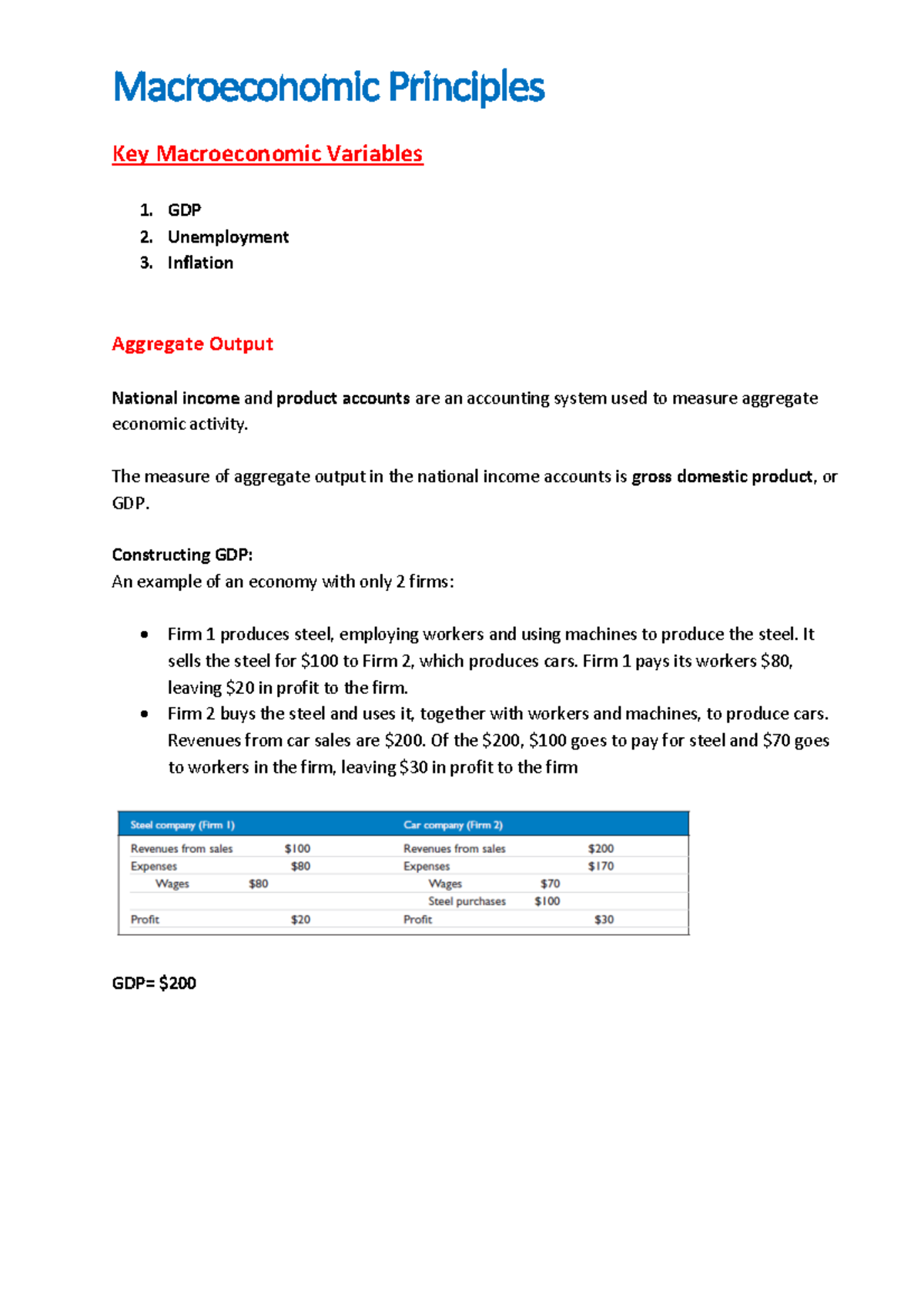 Macroeconomic Analysis Lecture notes - Macroeconomic Principles Key ...