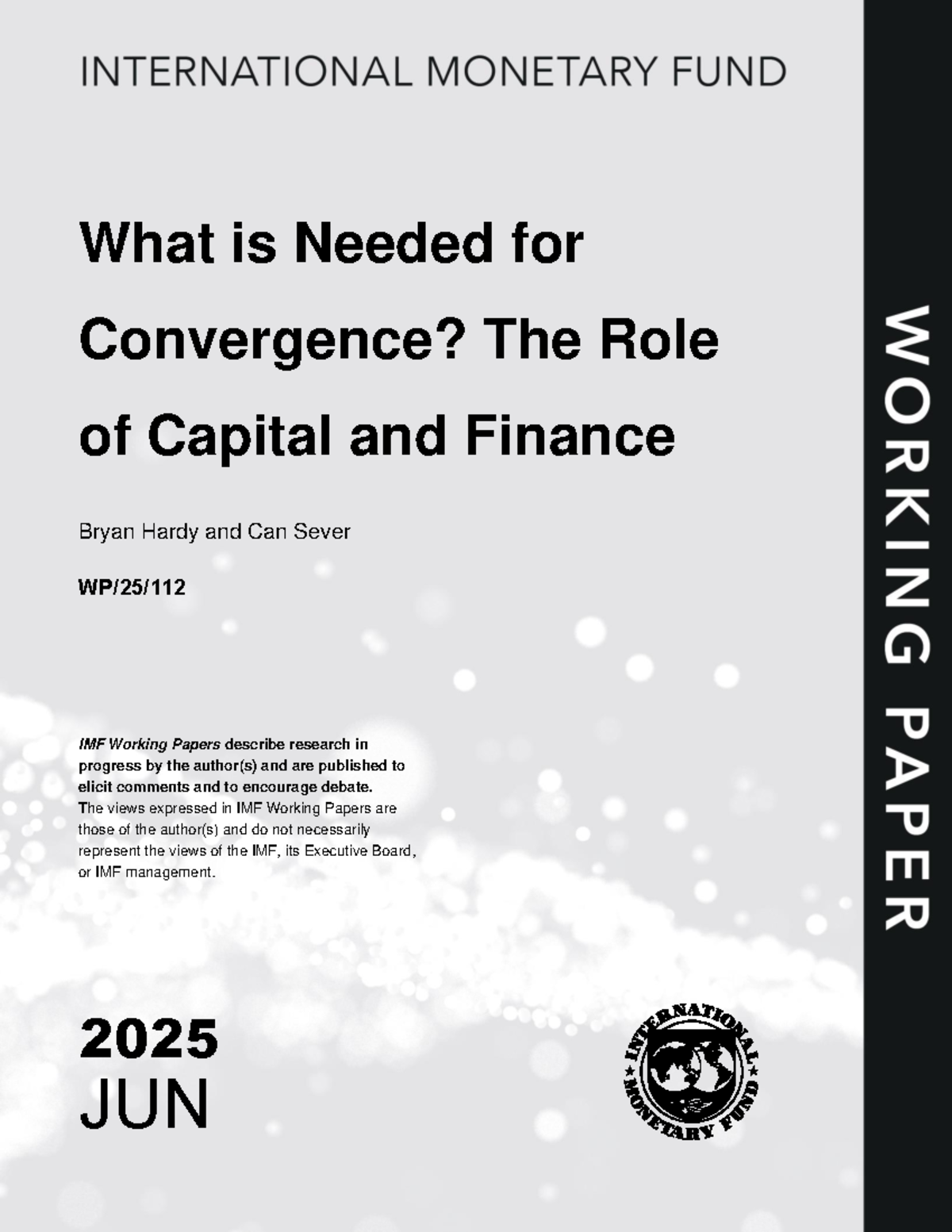 IMF Working Paper: Convergence Factors in Capital & Finance - Studocu