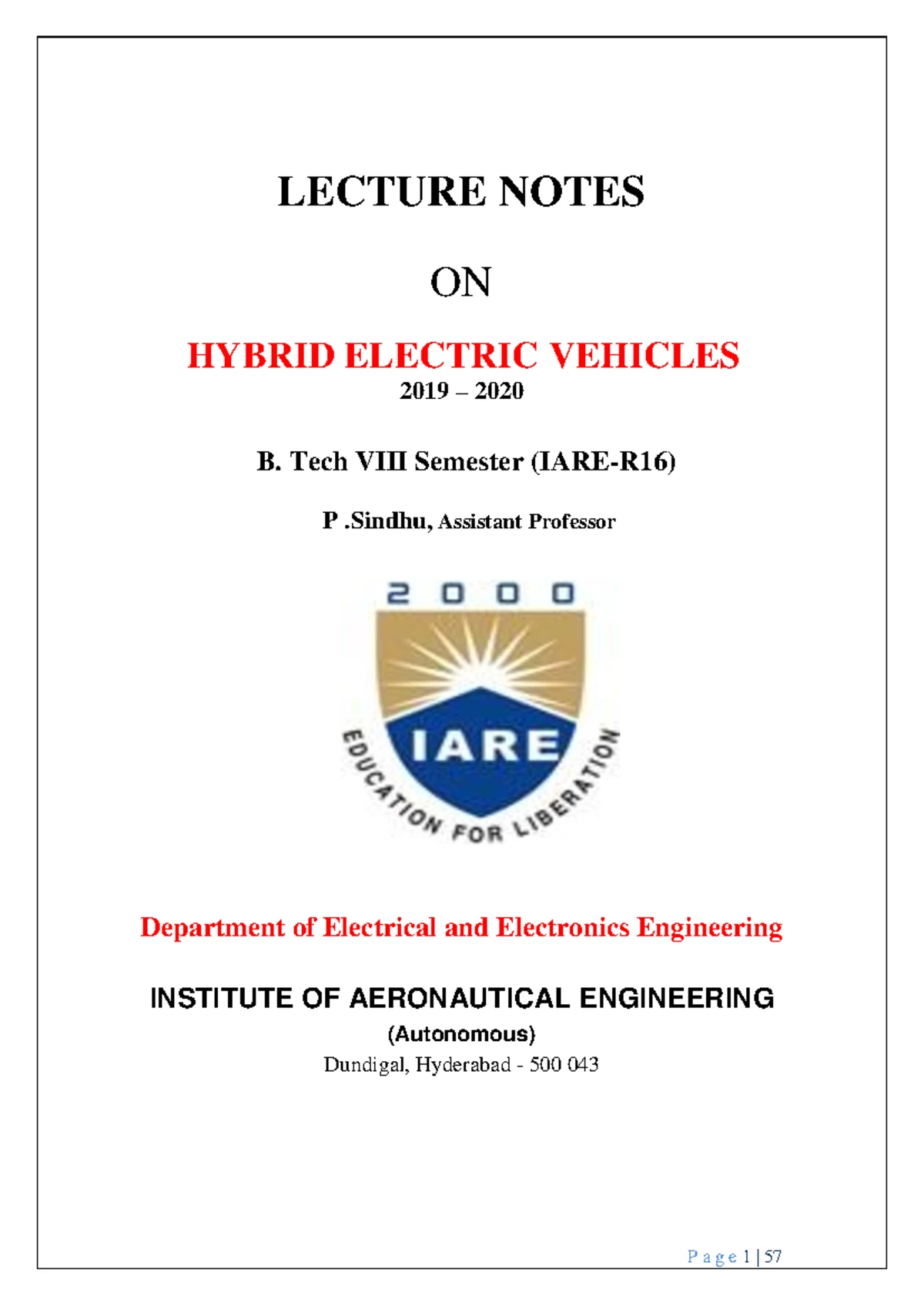 Qns HEV Module 2 - summary of hybrid and elctric veicle system ...