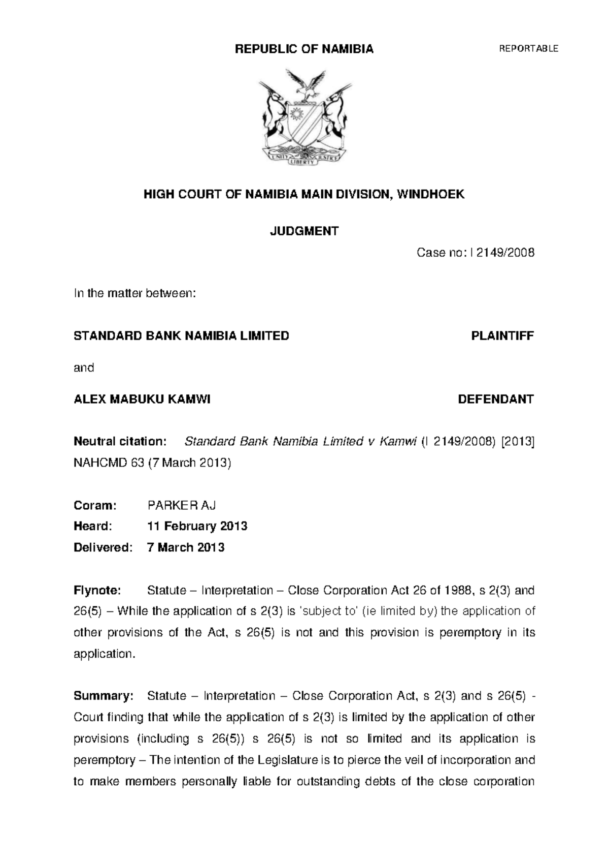 Liability of Debts of a Close Corporation upon Deregistration - SEC 26 ...