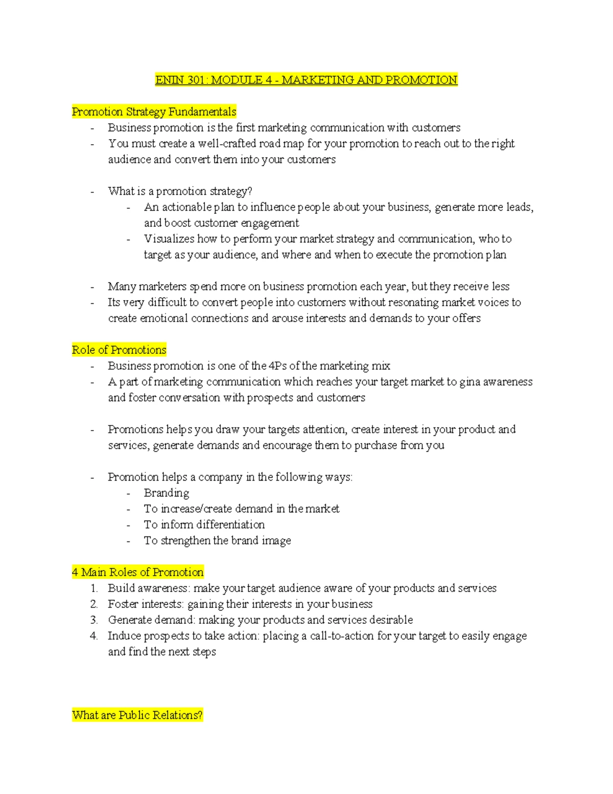 ENIN 301 - Creative Entrepreneurship Course Outline Fall 2024 - Studocu
