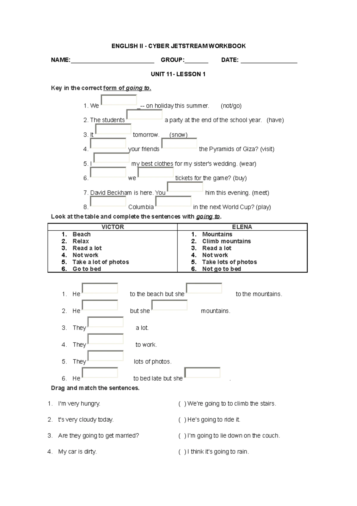 World english 3e level intro grammar activities unit 7 lesson c ...