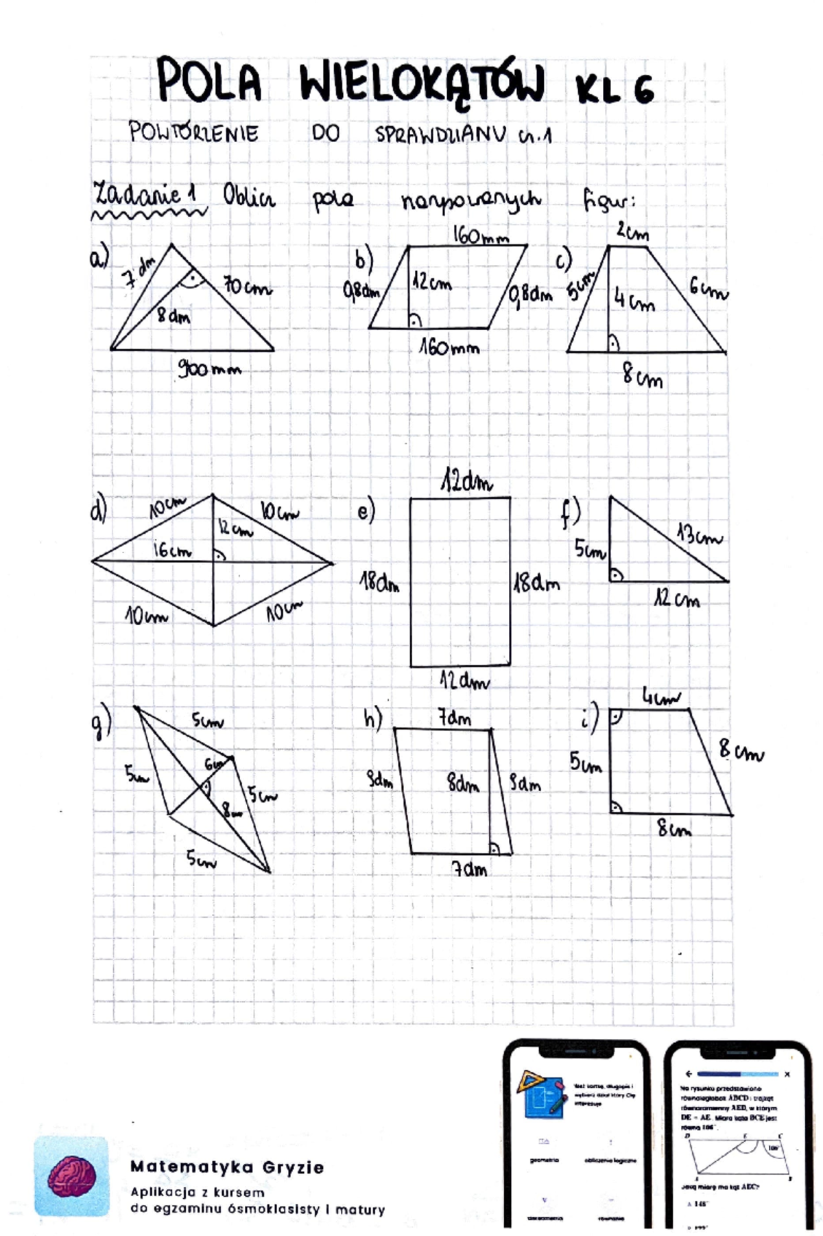 Sprawdzian Kl 6 Pola Wielokątów Chomikuj www.studocu.com