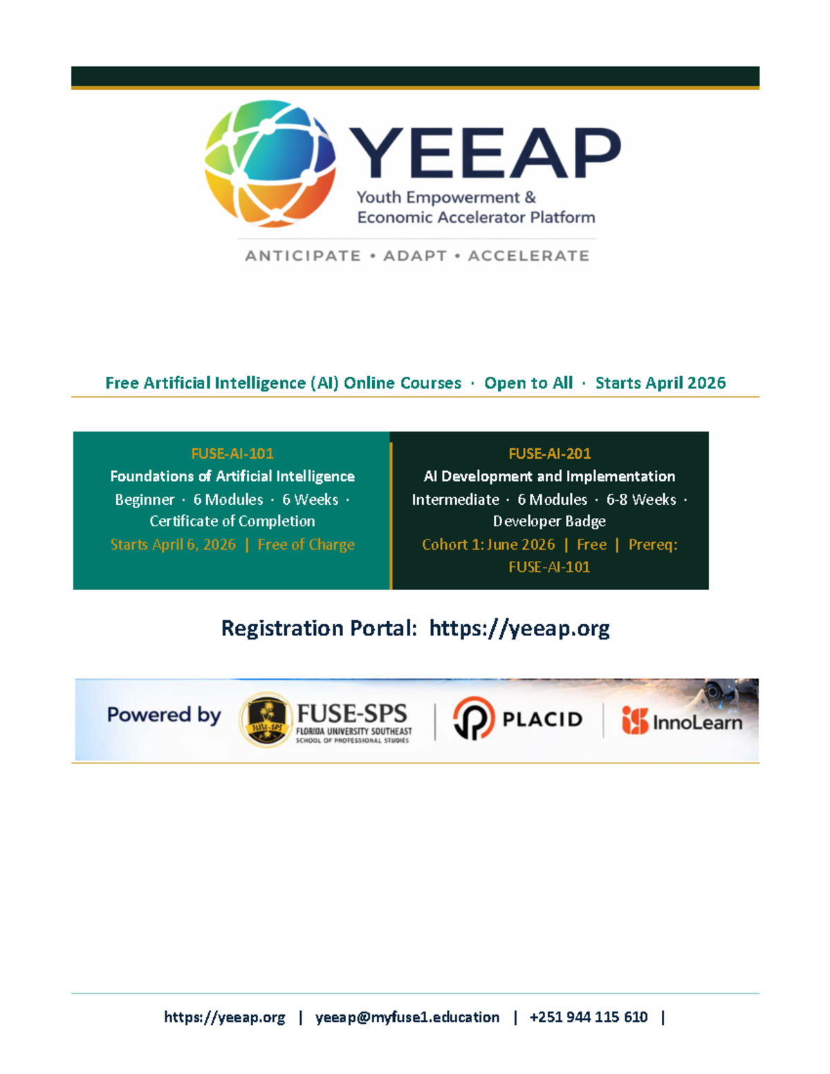 Free AI Training Program Overview: Foundations & Development (YEEAP ...