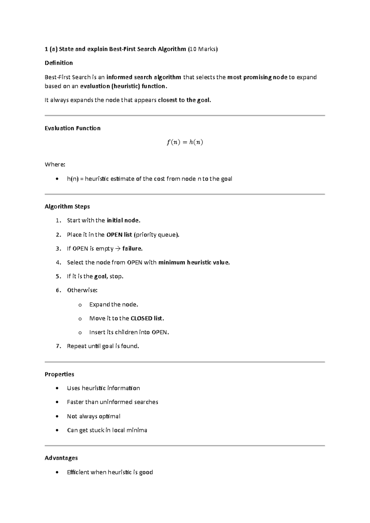 AI IMP Questions Previous Paper (CS101) - Studocu