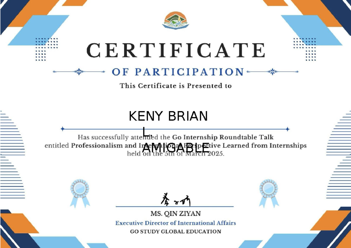 0305 Go Internship Roundtable Talk Certificate - Education ...