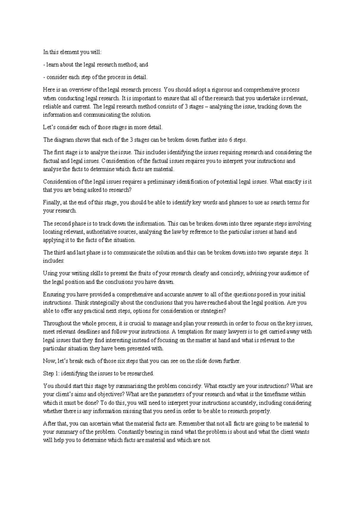 1. Legal research method - Legal research method video script - In this ...