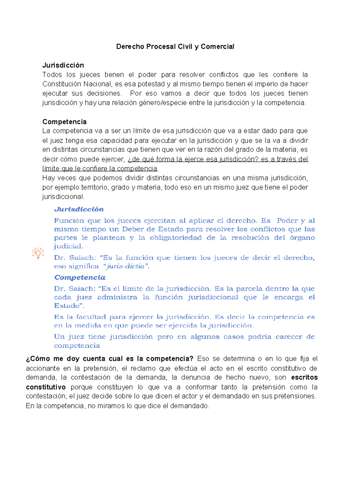 Derecho Procesal Civil y Comercial: Jurisdicción y Competencia (18 ...