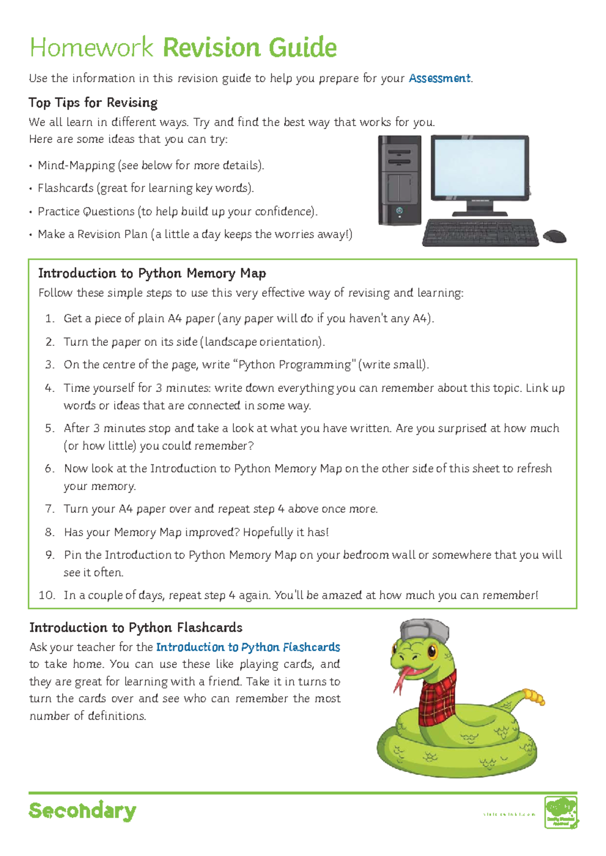 Python Revision Guide: Effective Study Tips for Your Assessment - Studocu