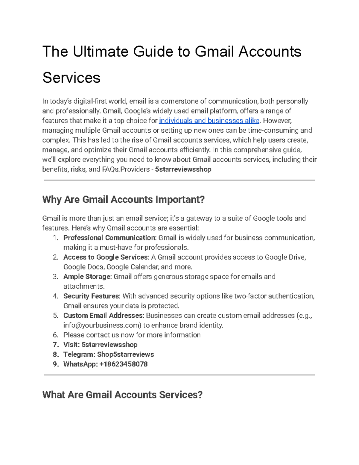 The Ultimate Guide to Gmail Accounts Services - The Ultimate Guide to ...