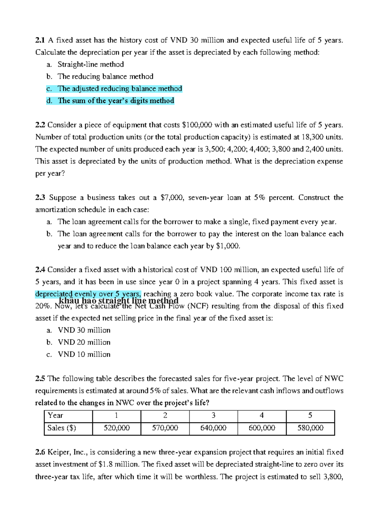 Project Financial Appraisal - LMS Exercises - Chapter 2 Analysis - Studocu