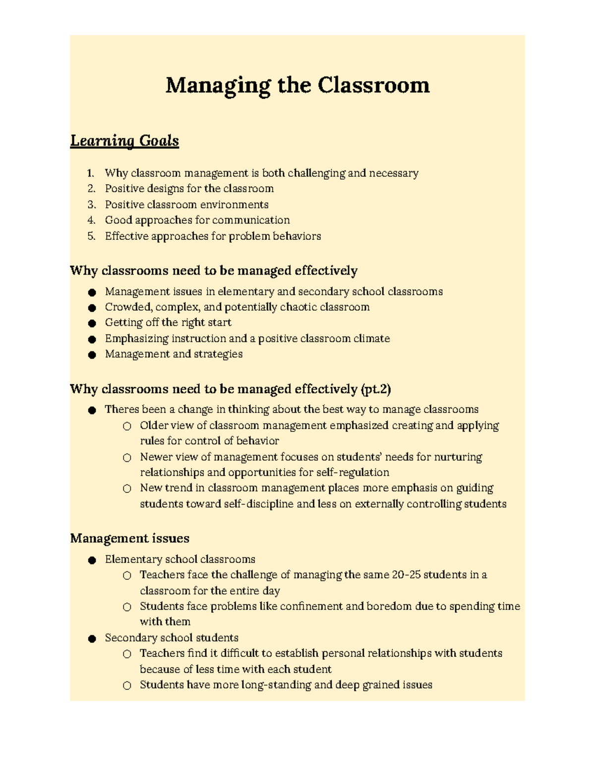 Ed Psych - Chap 14 Classroom Management Strategies Notes - Studocu