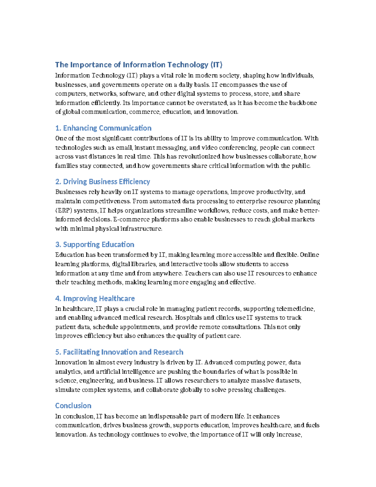 The Vital Role of IT in Modern Society: Key Contributions and Impacts ...