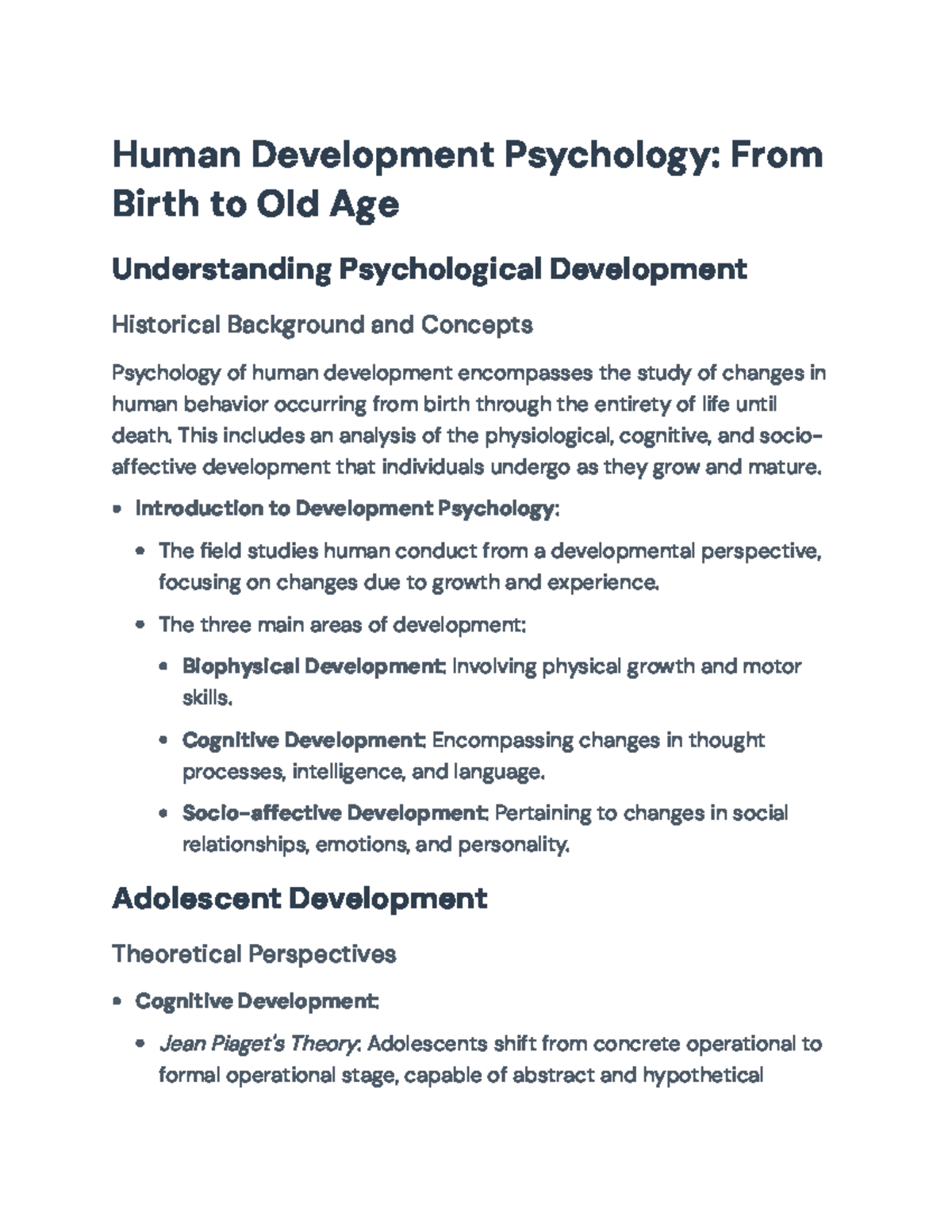 Human Development Psychology: Lifespan Growth and Education Insights ...