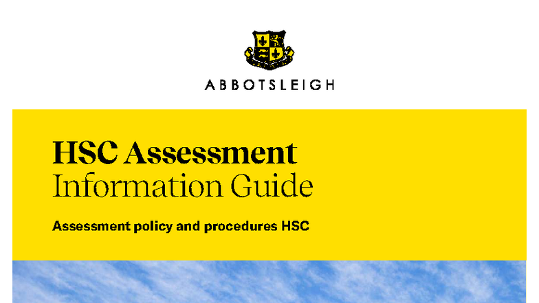 2026 HSC Assessment Information Guide: Policies & Procedures - Studocu
