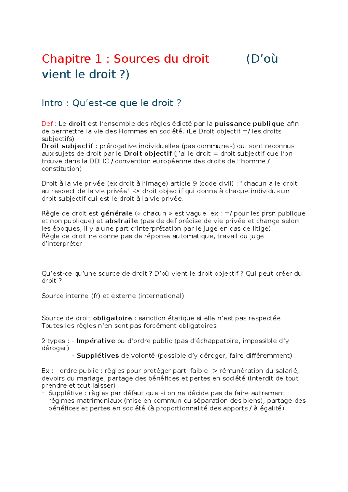 Chapitre 1 : Introduction au Droit des Entreprises (Droit) - Studocu